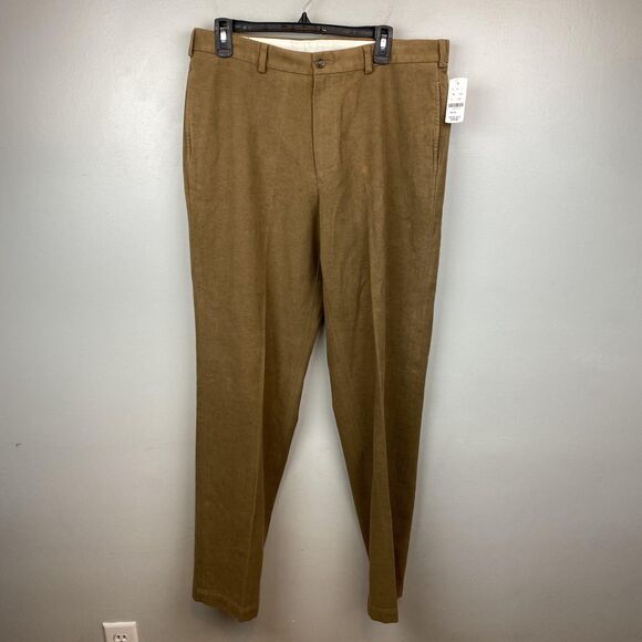 Brooks Brothers Other - Brooks Brothers 346 Pants Mens 34x32 Brown Flat Front Dress‎ Chino 100% Cotton
